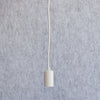 Matt white pendant with white cord and base plate | Vintage LED