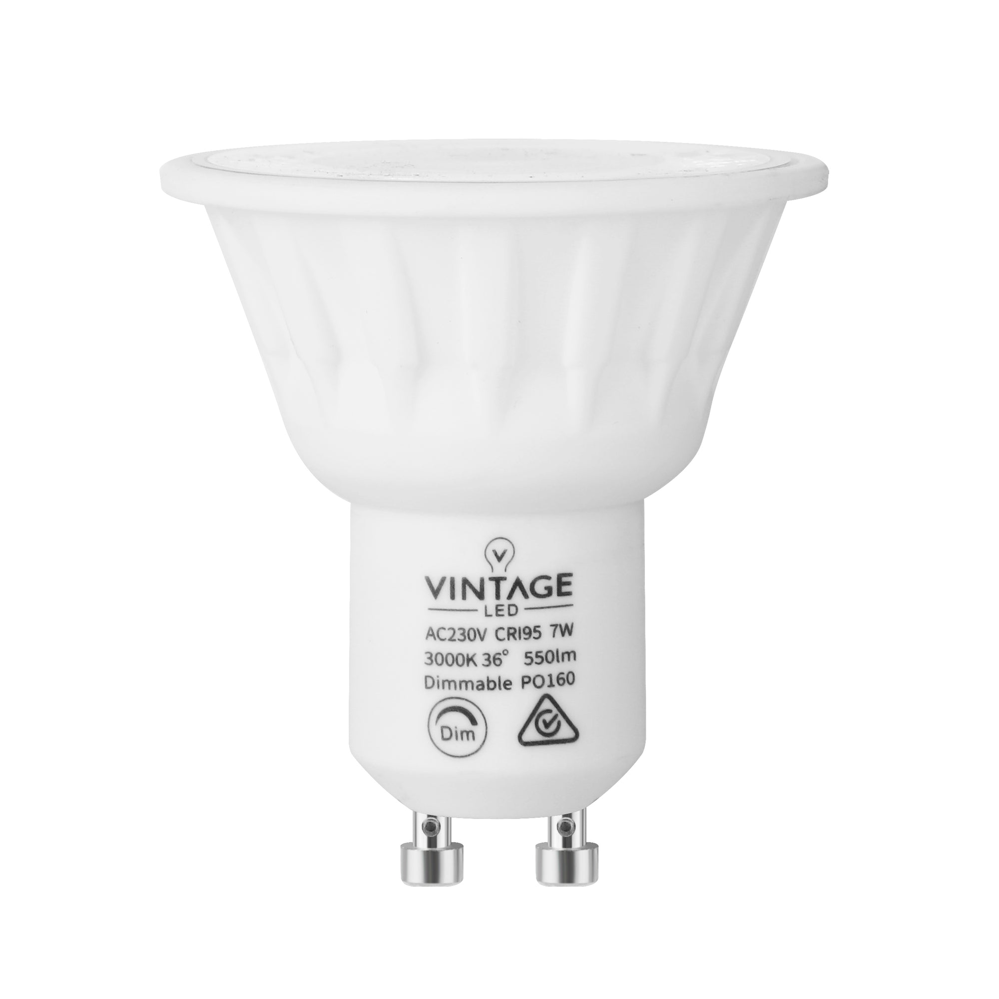 GU10 7W 3000K 36° DOWNLIGHT CRI 95 DIMMABLE