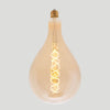 A165 6W E27 2200k Large Tear Drop Double Soft Spiral LED Filament Bulb Gold Tint Glass | Vintage LED