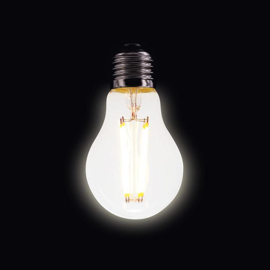 Lampo FL60E27BC Lampada LED 8W E27 Vintage Trasparente, Luce Calda