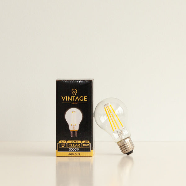 A60 LED Filament 10W E27 Clear 3000k | Superior Quality LED light globes | Vintage LED