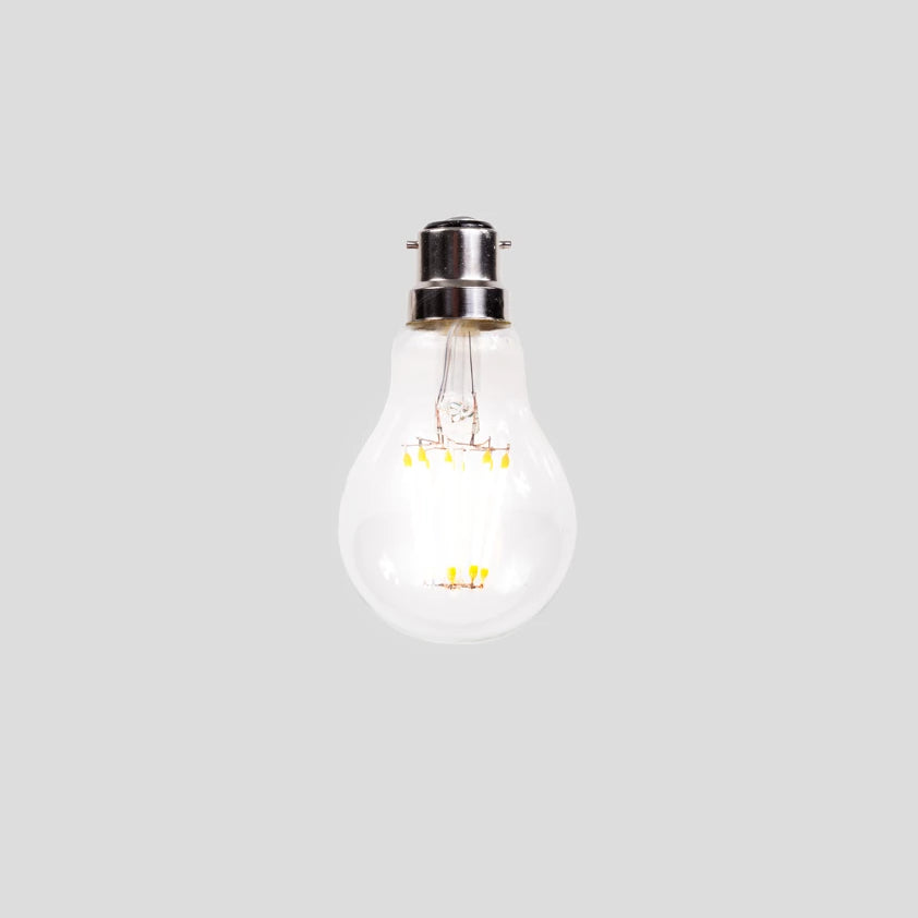 A60 GLS 6W LED Filament Light Bulb B22 Clear Glass 2200k | Superior Quality LED Light Globes | Vintage LED
