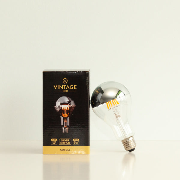 A80 6W LED Filament Light Bulb E27 Clear Glass Silver Cap | Superior Quality LED Light Globes | Vintage LED