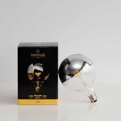 G125 6W LED Filament Light Bulb E27 2200K Clear Glass with Silver Cap | Superior Quality LED Light Globes | Vintage LED