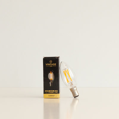 Candle 3W LED Filament Light Bulb B15 2200K Clear Glass Bulb | Superior Quality LED Light Globes | Vintage LED