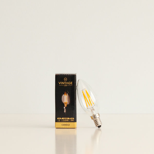 Candle 3W LED Filament Light Bulb E14 2200k Clear Glass | Superior Quality LED Light Globes | Vintage LED