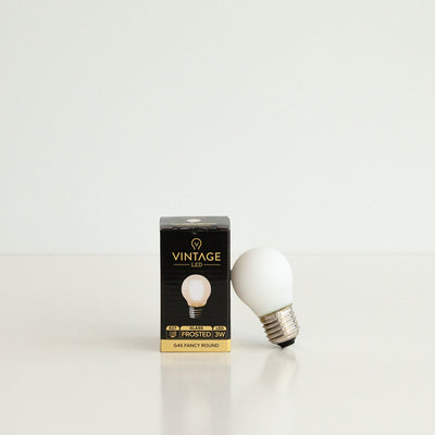 G45 3W Fancy Round LED Filament Light Bulb E27 Porcelain Frosted 2700K | Superior Quality LED Light Globes | Vintage LED