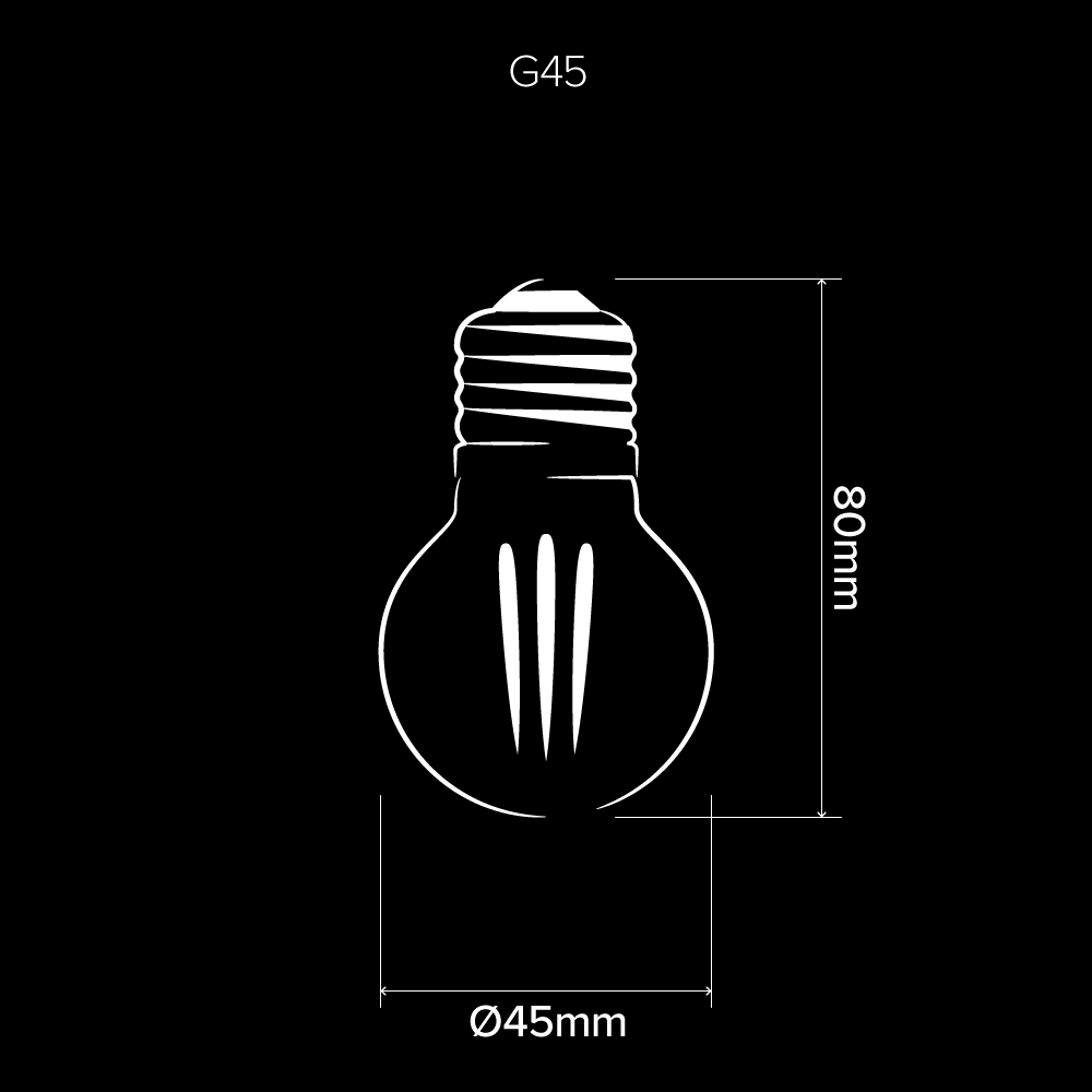 G45 Fancy Round LED Filament Light Bulb E27 Porcelain Frosted | Superior Quality LED Light Globes | Vintage LED