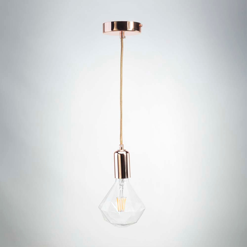 Rose gold metal pendant E27 | Vintage LED