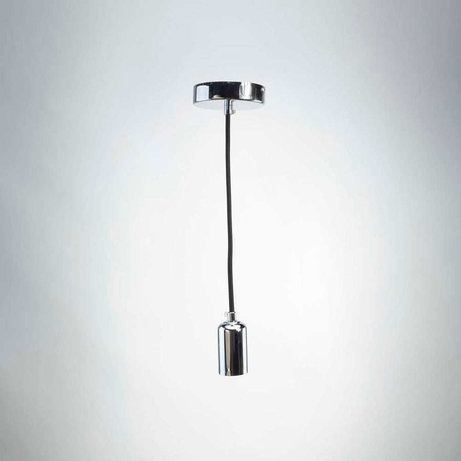 Silver metal pendant E27 | Vintage LED