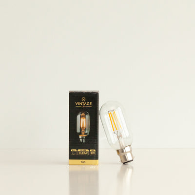 T45 3W LED Filament Light Bulb B22 2200K Clear Glass | Superior Quality LED Light Globes | Vintage LED