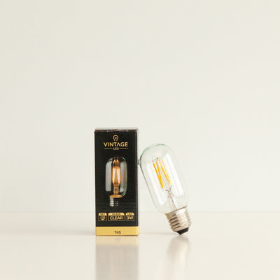 T45 3W LED Filament Light Bulb E27 2200K Clear Glass | Superior Quality LED Light Globes | Vintage LED
