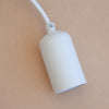 Matt white pendant with white cord and base plate | Vintage LED